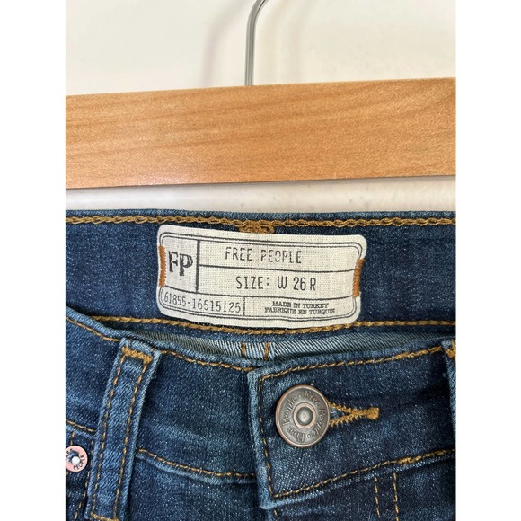 Free People Busted Knee Distressed Straight Leg Jeans - Picture 6 of 10